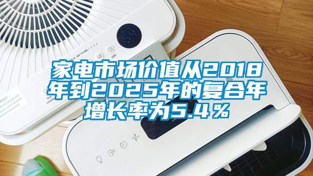 家電市場(chǎng)價(jià)值從2018年到2025年的復(fù)合年增長(zhǎng)率為5.4％