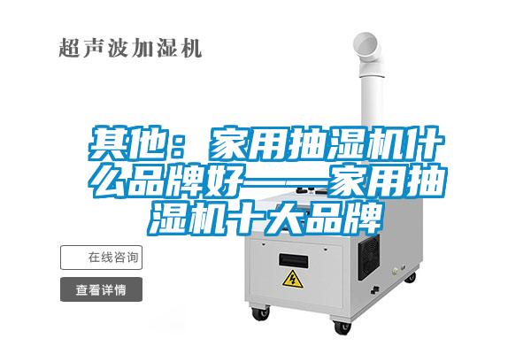 其他：家用抽濕機什么品牌好——家用抽濕機十大品牌