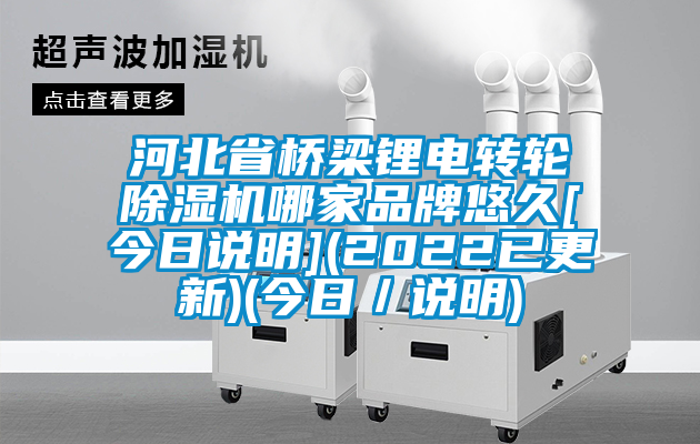 河北省橋梁鋰電轉輪除濕機哪家品牌悠久[今日說明](2022已更新)(今日／說明)